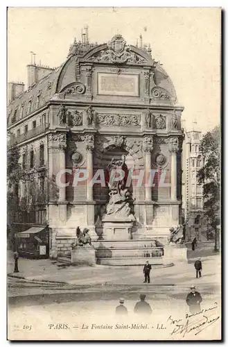 Paris Cartes postales La fontaine Saint Michel