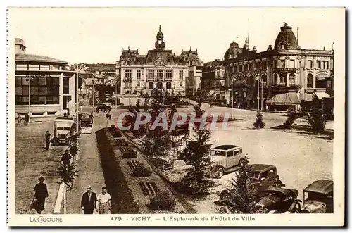 Vichy Cartes postales L&#39esplanade de l&#39hotel de ville