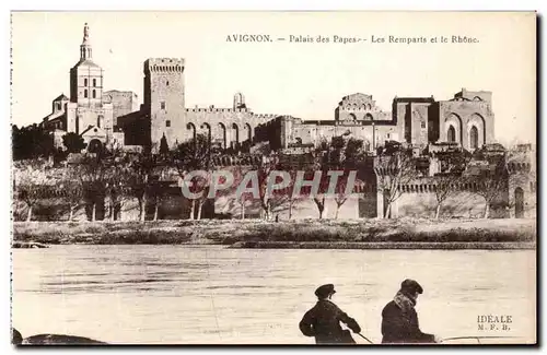 Avignon Cartes postales Palais des Papes Les remparts et le rhonene