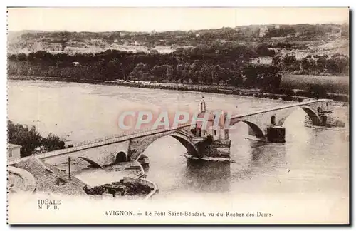 Avignon Cartes postales Le pont Saint Benezet vu du rocher des Doms