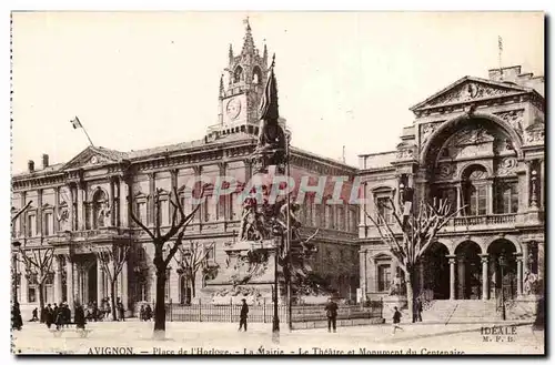 Avignon Cartes postales Place de l&#39horloge la mairie et monument du centenaire