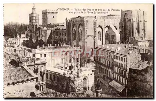 Avignon Cartes postales Palais des papes et banque de France Vue prise de la tour Jacquemard