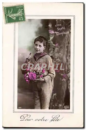 Cartes postales Fantaisie Enfant Joie SAnte bonheur Pour votre fete