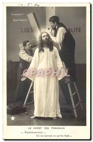 Cartes postales Fantaisie Christ des TRibunaux France Quo Vadis ?