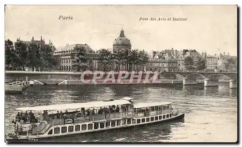 Paris Ansichtskarte AK Pont des Arts et Institut (peniche boat ship bateau)