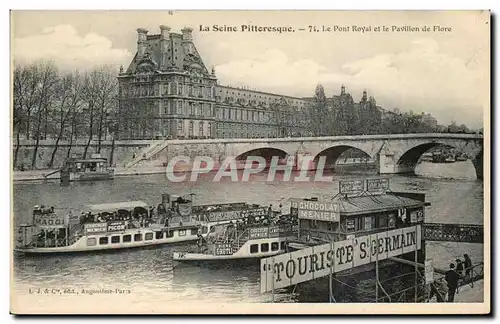 Paris Ansichtskarte AK Le pont Royal et le pavillon de Flore (peniche boat ship)