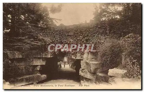 Paris Cartes postales Parc Montsouris le pont rustique