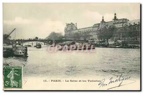 Paris Ansichtskarte AK La Seine et les Tuileries