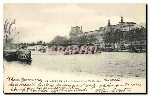 Paris Ansichtskarte AK La Seine et les Tuileries