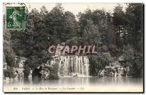 Paris Cartes postales Le bois de Boulogne La cascade