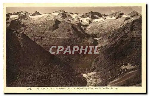 Cartes postales Environs de Luchon Panorama pris de Superbagneres sur la vallee du Lys