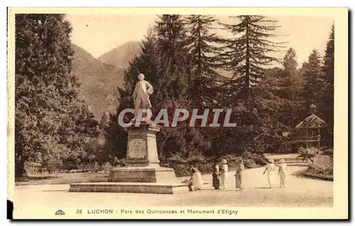 Ansichtskarte AK Luchon Parc des Quinconces et monument d&#39Etigny