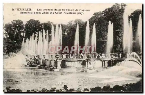 Cartes postales Versailles Les grandes eaux du bassin de Neptune