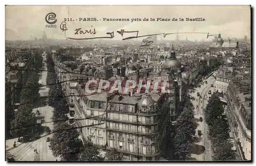 Paris Cartes postales Panorama pris de la place de la Bastille