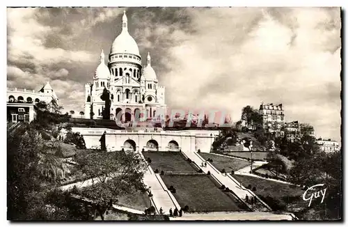 Paris Moderne Karte Basilique du Sacre Coeur et colline de Montmartre