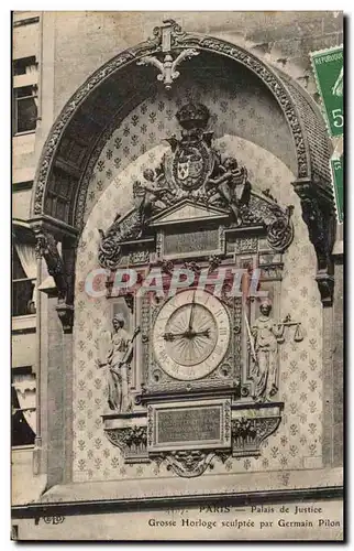 Paris Cartes postales palais de justice Grosse horloge par Germain Pilon