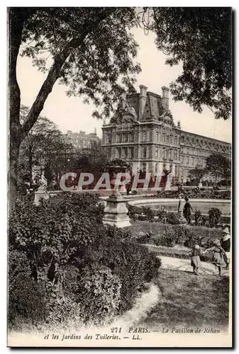 Paris Cartes postales Le pavillon de Rohan et les jardins des Tuileries