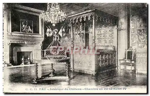 Pau Ansichtskarte AK Chateau Henri IV Chambre ou est ne Herni IV