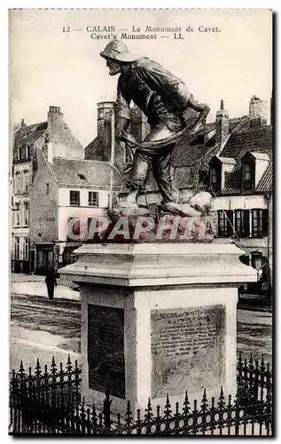 Calais Cartes postales Le monument de Cavet (pecheur)