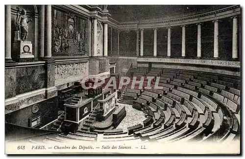 Paris - 1 - Chambre des Deputes - Salle des Seances - Ansichtskarte AK