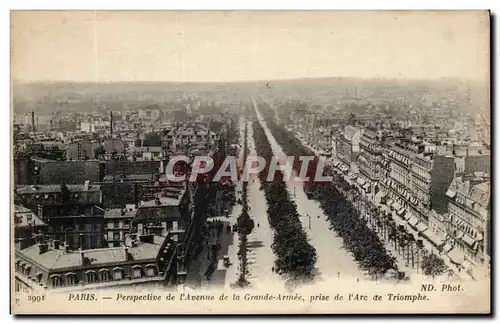 Paris - 8 - L&#39Avenue de la Grande Armee prise de l&#39Arc de Triomphe - Ansichtskarte AK