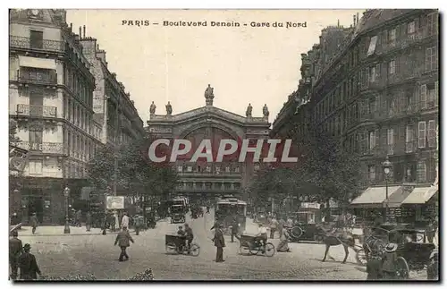 Paris - 10 - Gare du Nord - Boulevard Denain - Ansichtskarte AK