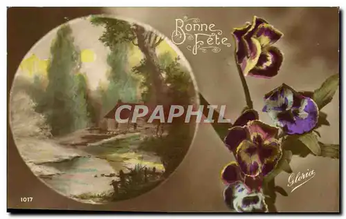 Fleurs - Beautiful Flowers - Pensee - Pansies Bonne Fete - Cozy Cottage - Cartes postales