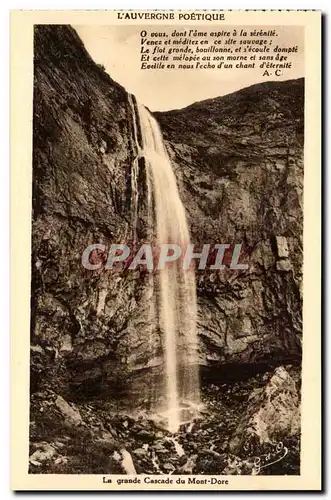 Auvergne Poetique - Grande cascade du Mont Dore O vous dont l&#39ame aspire a la serenite - Cartes postales