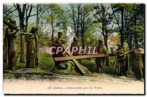 Religion - IX - Jesus tombe pour le 3e fois - Cartes postales