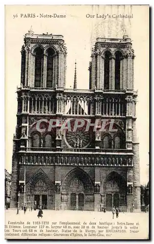 Paris - 4 - Notre Dame - Our Lady&#39s Cathedral - Ansichtskarte AK