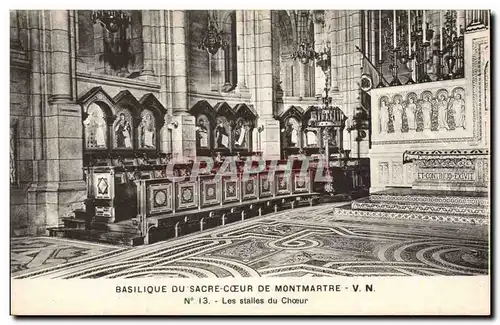 Paris - 15 - Basilique du Sacre Coeur - Les Stalles du Choeur - Ansichtskarte AK