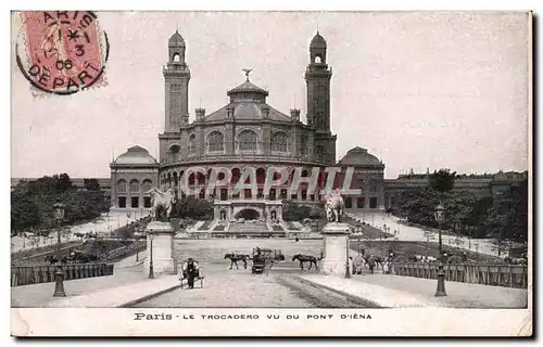 Paris - 16 - Le Trocadero vu du Pont d&#39Iena - cheval - horse - Cartes postales