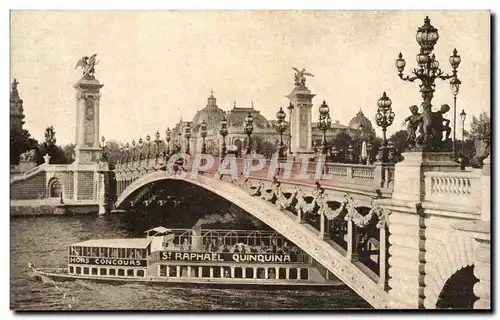 Paris -7 - Pont Alexandre III - St Raphael Quinquina - bateau - boat Ansichtskarte AK