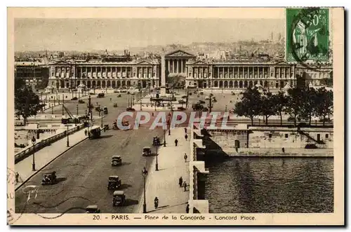 Paris - 8 - Place de la Concorde - automobile Ansichtskarte AK