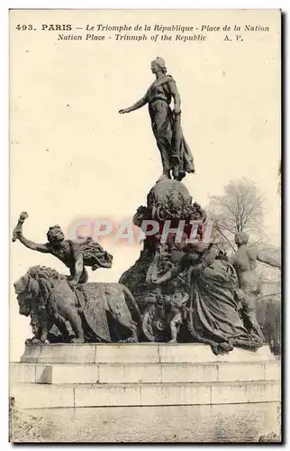 Paris - 20 - Place de la Nation - Le Triomphe de la Republique Ansichtskarte AK