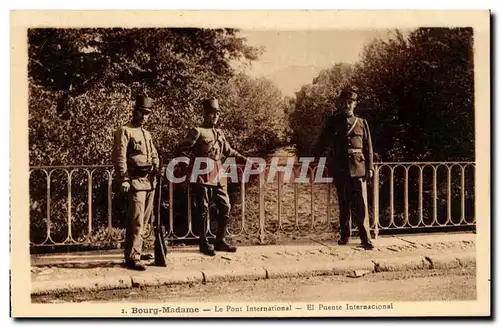 Bourg Madame - Militaria - Soldat - Le Pont Internationale - El Puente - Ansichtskarte AK (douaniers douane zoll