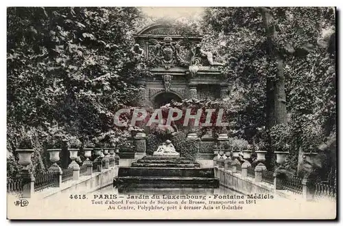 Paris - 6 - Jardin du Luxembourg - Fontaine des Medicis - Ansichtskarte AK