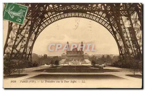 Paris - 7 - Le Trocadero sous la Tour Eiffel - Eiffel Tower - Ansichtskarte AK