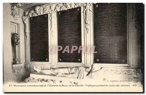 Paris - Monument de l&#39Incendie du Bazar de la Charite - Cartes postales