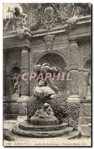 Paris - 6 - Jardin Du Luxembourg - Fontaine des Medicis - Ansichtskarte AK