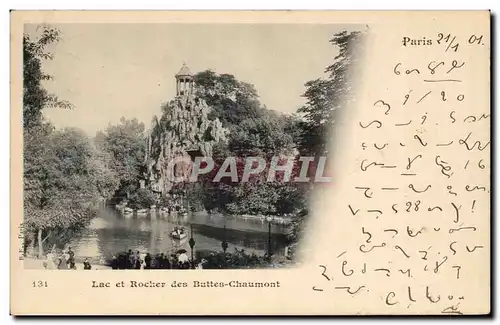 Paris - 19 - Lac et Rocher des Buttes Chaumont - Ansichtskarte AK