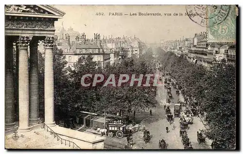 Paris - 8 - Les Boulevards - vue de la Madeleine - Ansichtskarte AK