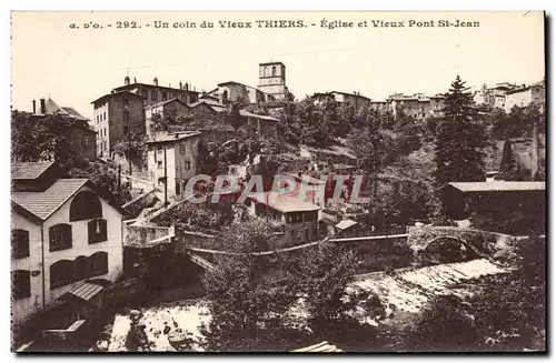 Thiers - Un coin de vieux Thiers - Eglise et Vieux Pont Saint Jean - Ansichtskarte AK