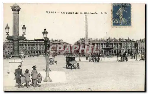 Paris - 8 - La Place de la Concorde - automobile - old fashioned car - Ansichtskarte AK