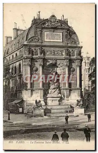 Paris - 4 - La Fontaine Saint Michel - Cartes postales