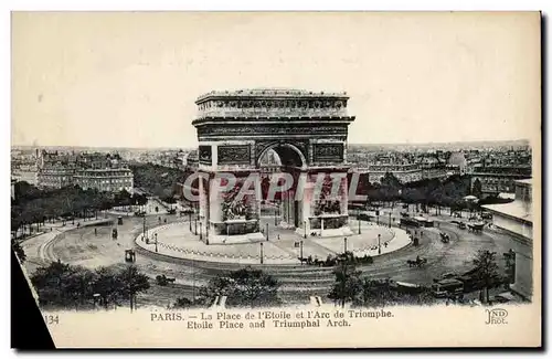 Paris - 8 - La Place de l&#39Etoile et l&#39Arc de Triomphe - Cartes postales