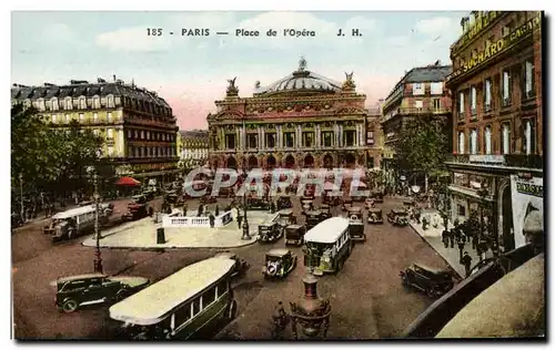 Paris - 9 - L&#39Opera - busy scene - autobus - automobile - Ansichtskarte AK