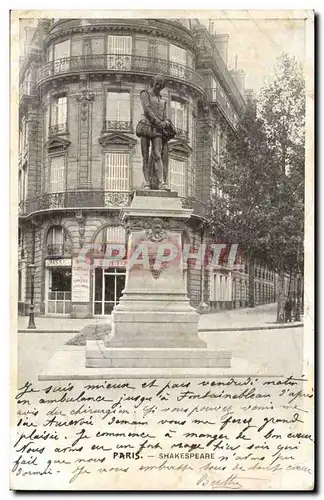 Paris - 5 - Statue de Shakespeare - Ansichtskarte AK