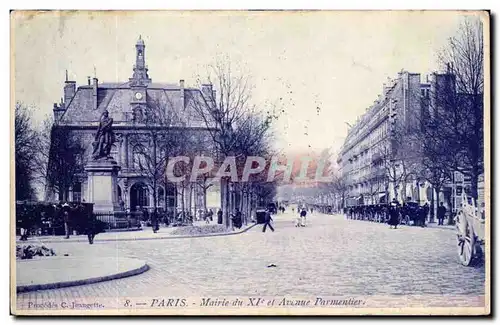 Paris - 11 - Mairie du 11e et Avenue Parmentier - Cartes postales