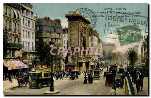 Paris - 10 - Boulevard et Porte Saint Denis - autobus mercedes - Cartes postales